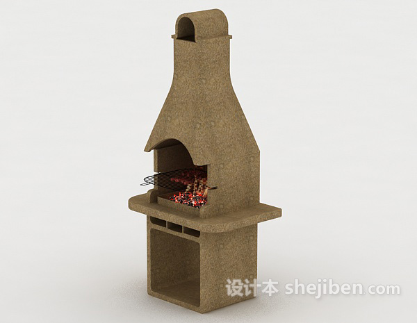 欧式风格石材烤架3d模型下载