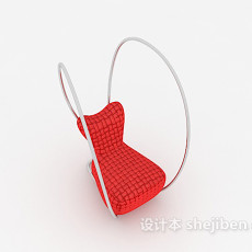 现代个性红色休闲椅子3d模型下载