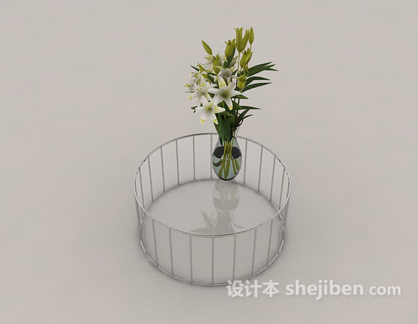 设计本玻璃镂空茶几3d模型下载
