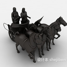 黑色战马摆设品3d模型下载