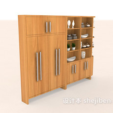 现代简约木质柜3d模型下载