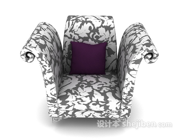 现代风格花纹沙发3d模型下载