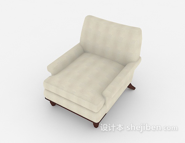 设计本欧式家居简约灰色单人沙发3d模型下载