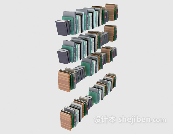 设计本收藏书籍3d模型下载
