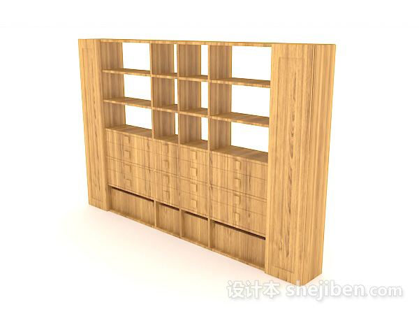 设计本木质简约展示柜3d模型下载