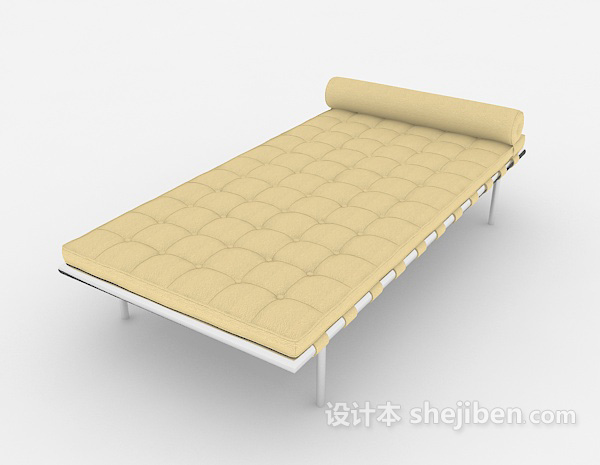 免费简单单人床3d模型下载