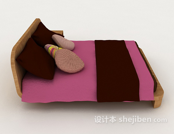 设计本个性双人床3d模型下载