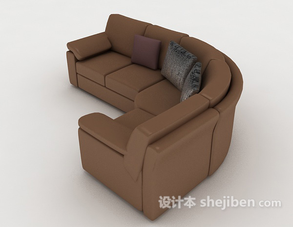 免费家居简单多人沙发3d模型下载
