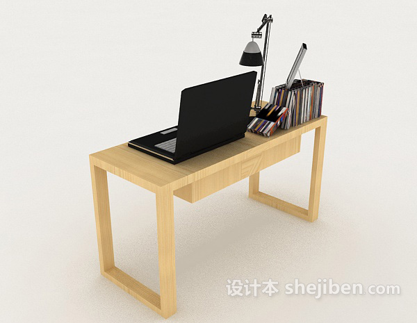 简约木质小书桌3d模型下载