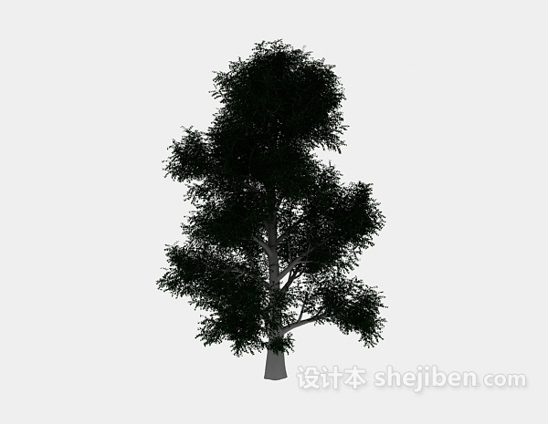 现代风格公园大绿树3d模型下载