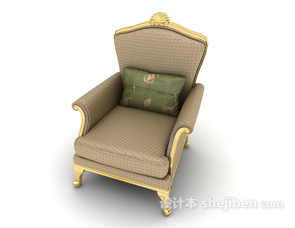 欧式简约沙发椅3d模型下载