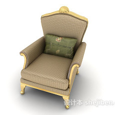 欧式简约沙发椅3d模型下载
