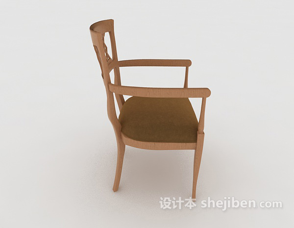 设计本木质简约家居椅3d模型下载