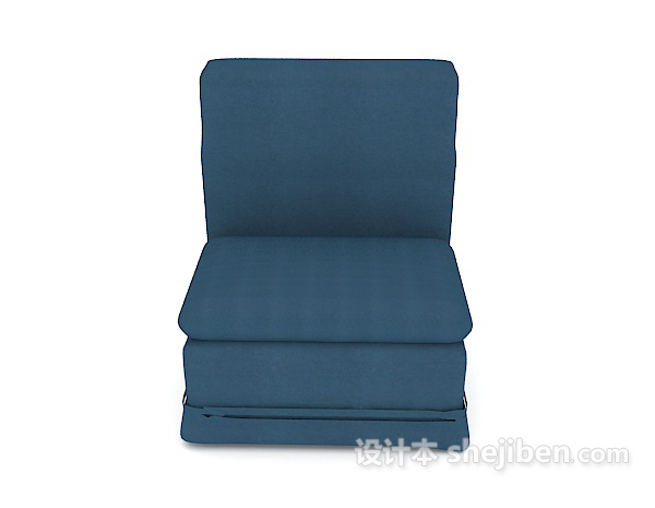 现代风格蓝色简单个人沙发3d模型下载