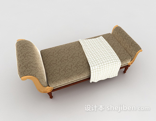 欧式风格欧式花纹沙发躺椅3d模型下载