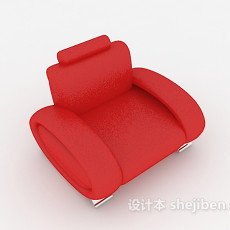 现代红色单人沙发3d模型下载