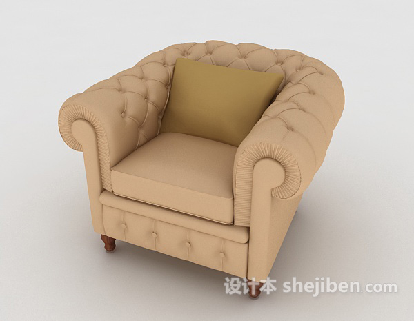 免费欧式家居经典单人沙发3d模型下载
