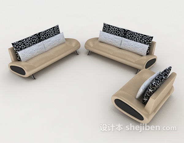 家居简单组合沙发3d模型下载