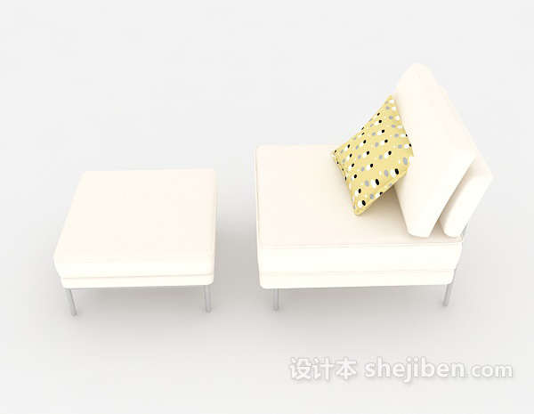 免费现代简约小单人沙发3d模型下载