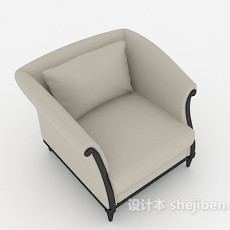 简欧灰色家居单人沙发3d模型下载
