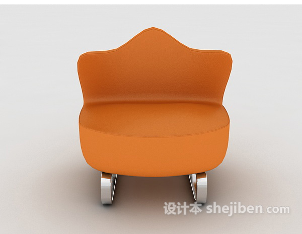 现代风格黄色居家单人沙发3d模型下载