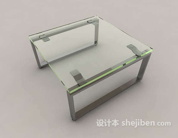 免费透明玻璃现代茶几3d模型下载