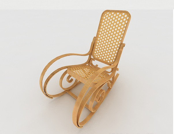 木质藤椅3d模型下载