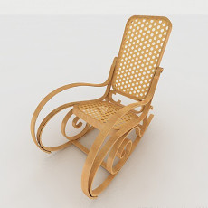木质藤椅3d模型下载