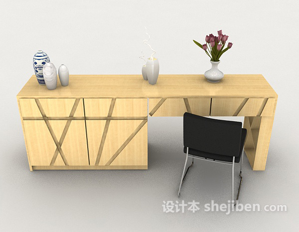 现代风格现代简单桌椅组合3d模型下载