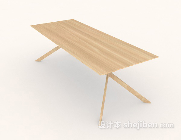 设计本家居简约木质餐桌3d模型下载