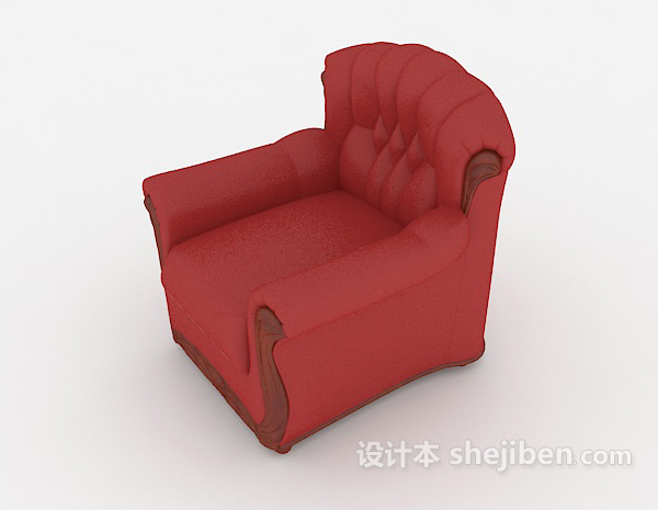 设计本欧式高档红色沙发3d模型下载