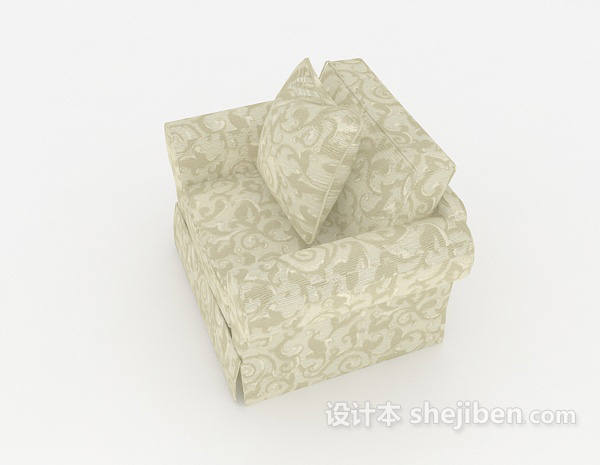 设计本田园花纹小沙发3d模型下载
