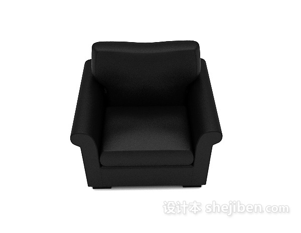 现代风格简约皮质单人沙发3d模型下载