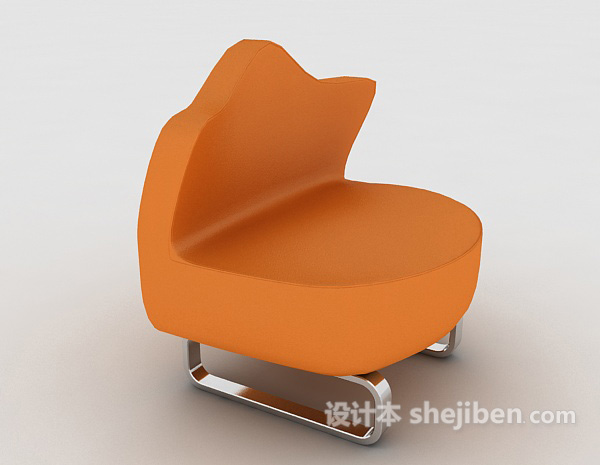 设计本黄色居家单人沙发3d模型下载