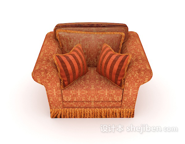 欧式风格花纹欧式单人沙发3d模型下载