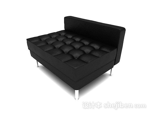 方形休闲黑色单人沙发3d模型下载