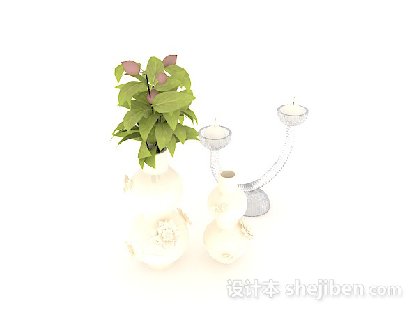 免费室内装饰小盆栽3d模型下载