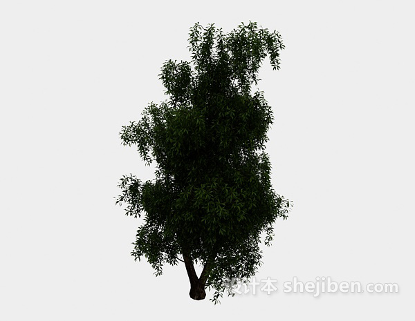 现代风格个性绿树3d模型下载