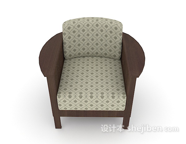 中式风格新中式家居单人沙发3d模型下载