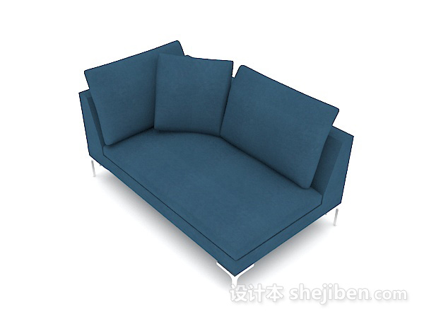 简约家居蓝色单人沙发3d模型下载
