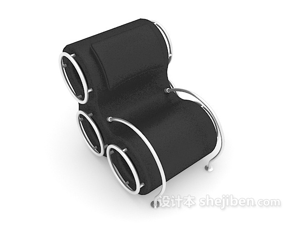 黑色个性沙发3d模型下载