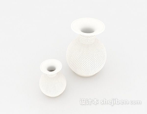 简约白色花瓶3d模型下载