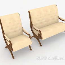 简单欧式沙发凳3d模型下载