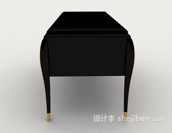 设计本简欧黑色简约书桌3d模型下载