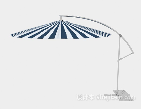 现代风格蓝白太阳伞3d模型下载