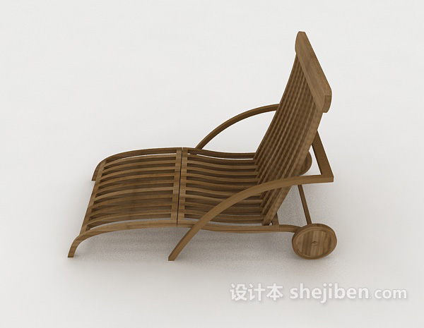 设计本简约休闲木躺椅3d模型下载