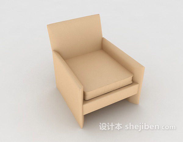 免费浅色简约单人沙发3d模型下载