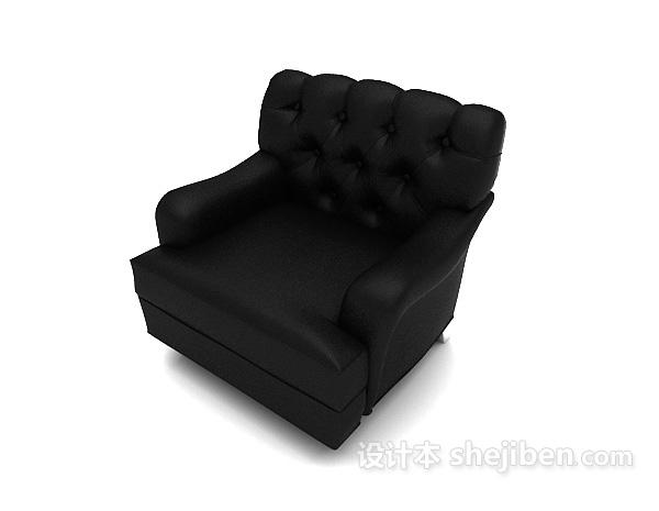 黑色简约沙发3d模型下载