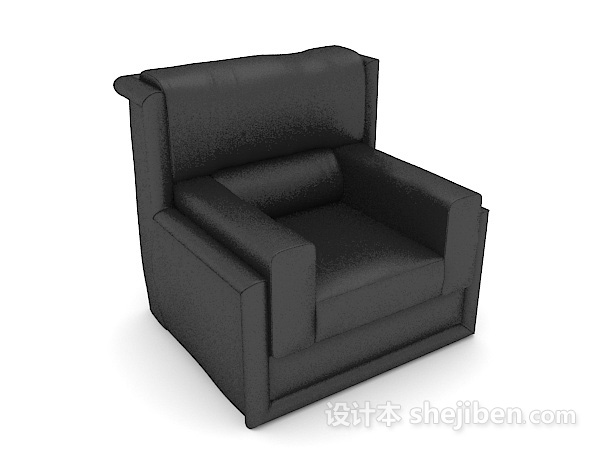 商务黑色单人沙发3d模型下载