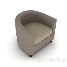 简约休闲灰色单人沙发3d模型下载